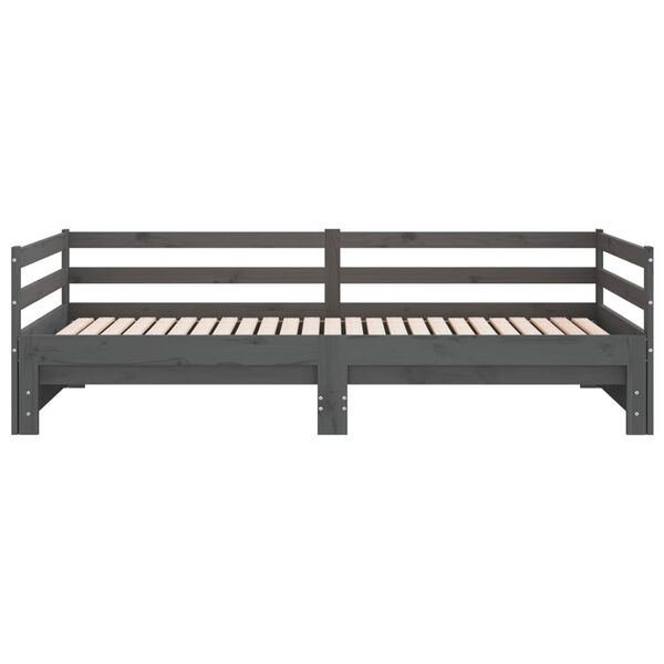 vidaXL Καναπές Κρεβάτι Γκρι 2 x (90 x 200) εκ. από Μασίφ Ξύλο Πεύκου