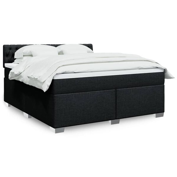 vidaXL &Kappa;&rho;&epsilon;&beta;ά&tau;&iota; Boxspring &mu;&epsilon; &Sigma;&tau;&rho;ώ&mu;&alpha; &Mu;&alpha;ύ&rho;&omicron; 180x200 &epsilon;&kappa;. &Upsilon;&phi;&alpha;&sigma;&mu;ά&tau;&iota;&nu;&omicron;
