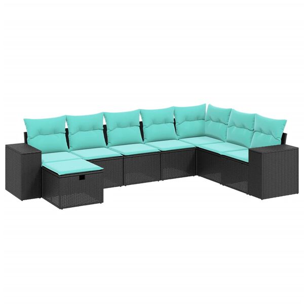 vidaXL Σαλόνι Κήπου Σετ 8 Τεμαχίων Καφέ Συνθετικό Ρατάν με Μαξιλάρια