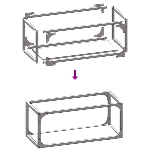 vidaXL Ράφι για καυσόξυλα Μαύρο 25x25x60 cm Ατσάλι ψυχρής έλασης