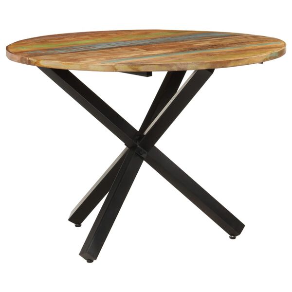 vidaXL Τραπεζαρία Στρογγυλή 100 x 100 x 75 εκ. Μασίφ Ανακυκλωμένο Ξύλο