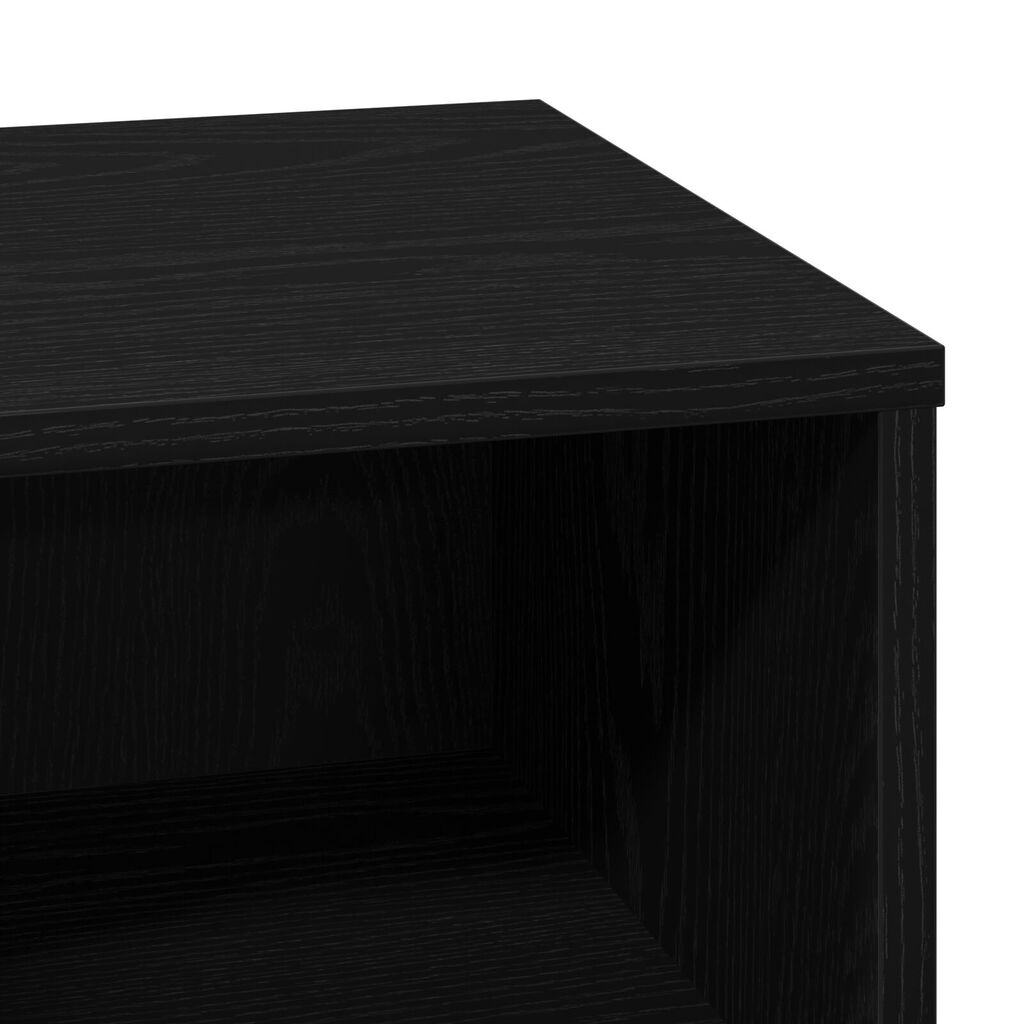 vidaXL Κομοδίνα με LED 2 τεμ Μαύρο Δρυς 50x34,5x50 εκ