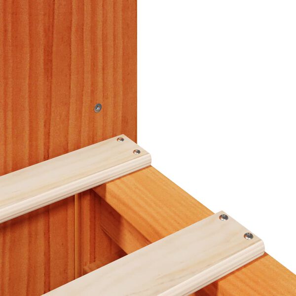 vidaXL Κρεβάτι Βιβλιοθήκη Χωρίς Στρώμα Καφέ 140x200 εκ Μασίφ Πεύκο
