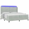 vidaXL Κρεβάτι Box Spring LED με Στρώμα Ανοιχτό γκρι 200 x 200 cm
