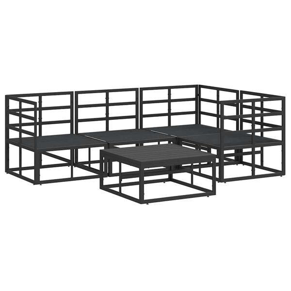 vidaXL Σετ Καναπέ Κήπου με μαξιλάρι 5 pcs Μαύρο Αλουμίνιο