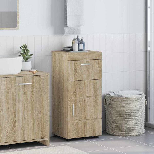 vidaXL Ντουλάπι Μπάνιου με πόρτα TULUM Sonoma Δρυς 37 x 31.5 x 82 εκ