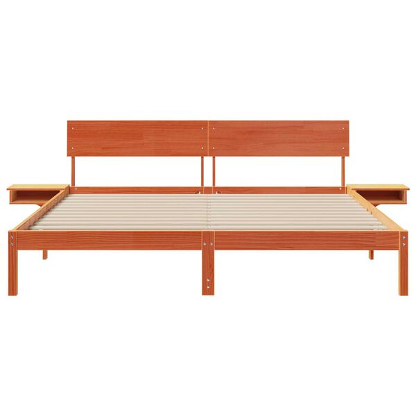 vidaXL Σκελετός Κρεβατιού Καφέ κεριού 200 x 200 cm Μασίφ ξύλο πεύκου