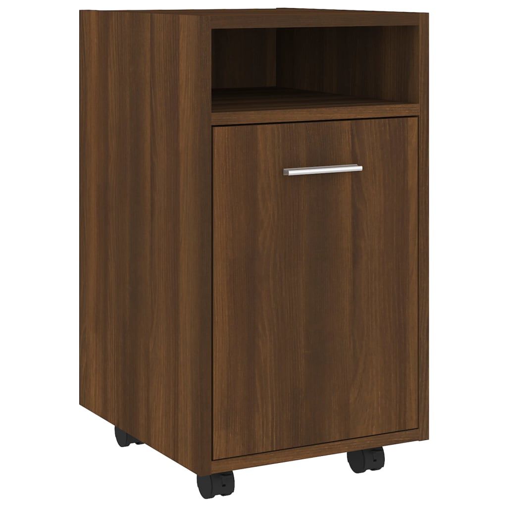 vidaXL Ντουλάπι με Ροδάκια Καφέ Δρυς 33x38x60 εκ. Επεξεργασμένο ξύλο