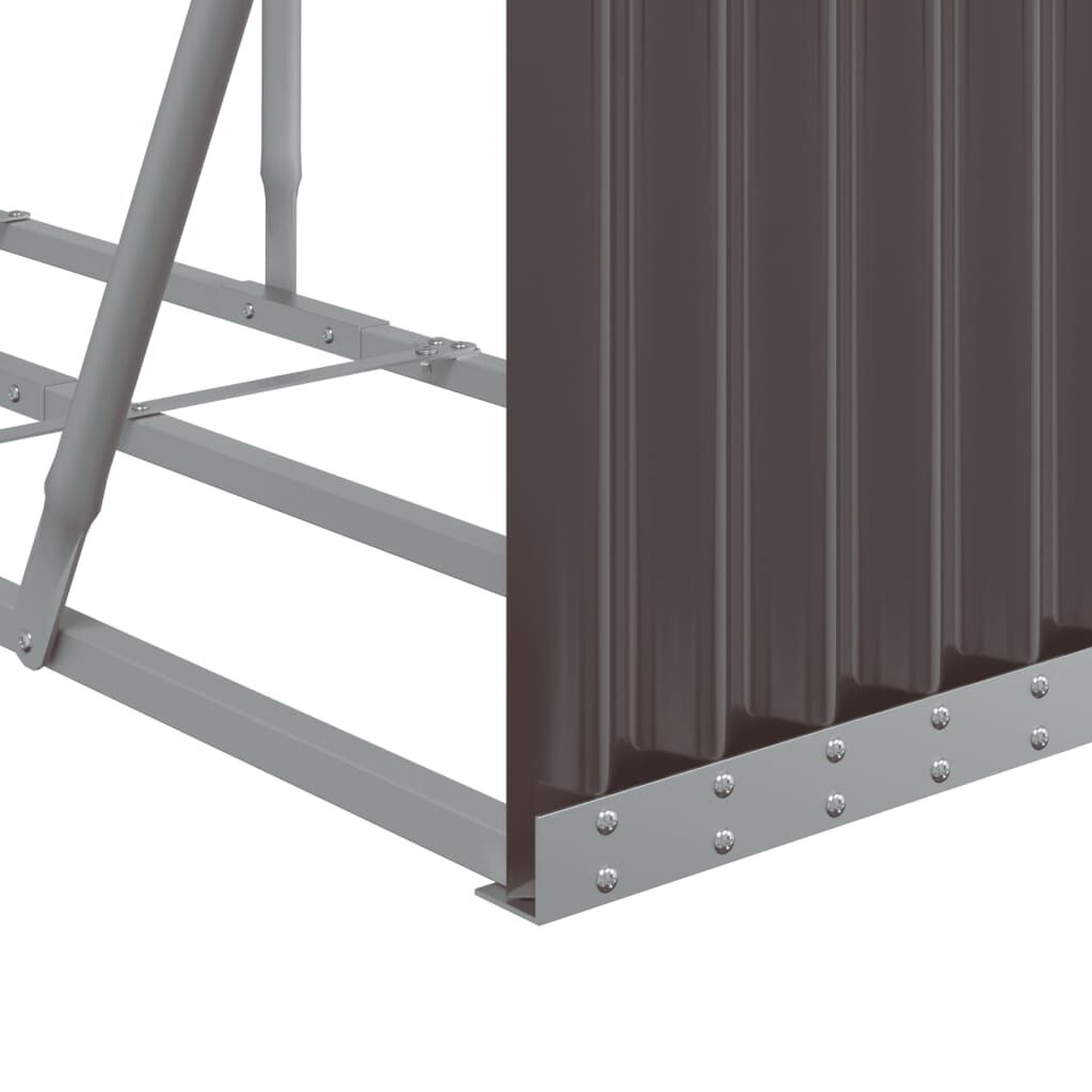 vidaXL Ξυλοθήκη Καφέ 300x45x100 εκ. από Γαλβανισμένο Ατσάλι