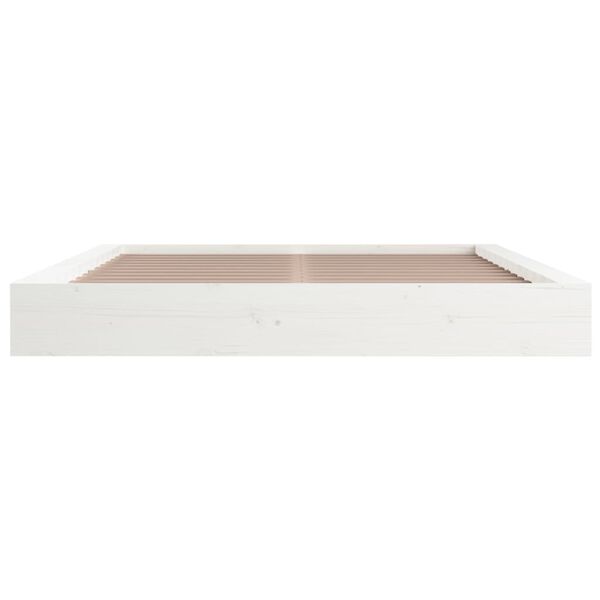 vidaXL Πλαίσιο Κρεβατιού Λευκό 150 x 200 εκ. Μασίφ Ξύλο King Size