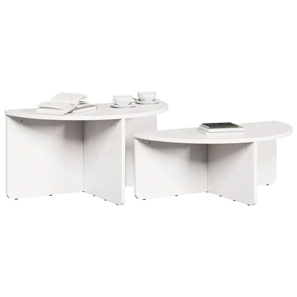 vidaXL Τραπεζάκι σαλονιού 2 pcs Λευκό 79 x 39.5 x 40 εκ
