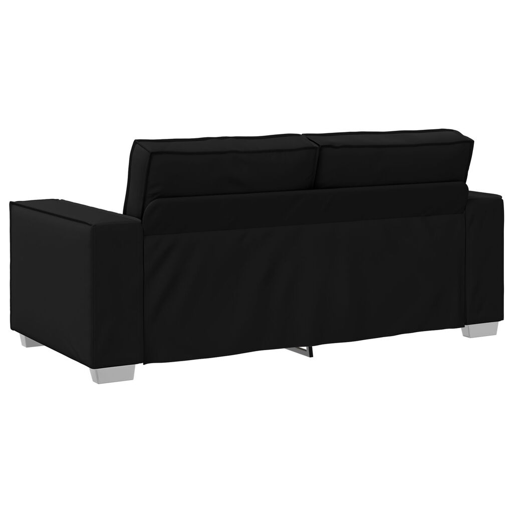 vidaXL Καναπές Loveseat Μαύρος 140 εκ Ψεύτικο Δέρμα