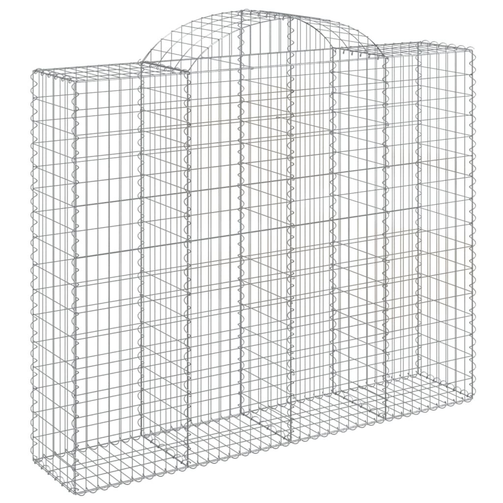 vidaXL Συρματοκιβώτια Τοξωτά 9 τεμ. 200x50x160/180 εκ. Γαλβαν. Ατσάλι