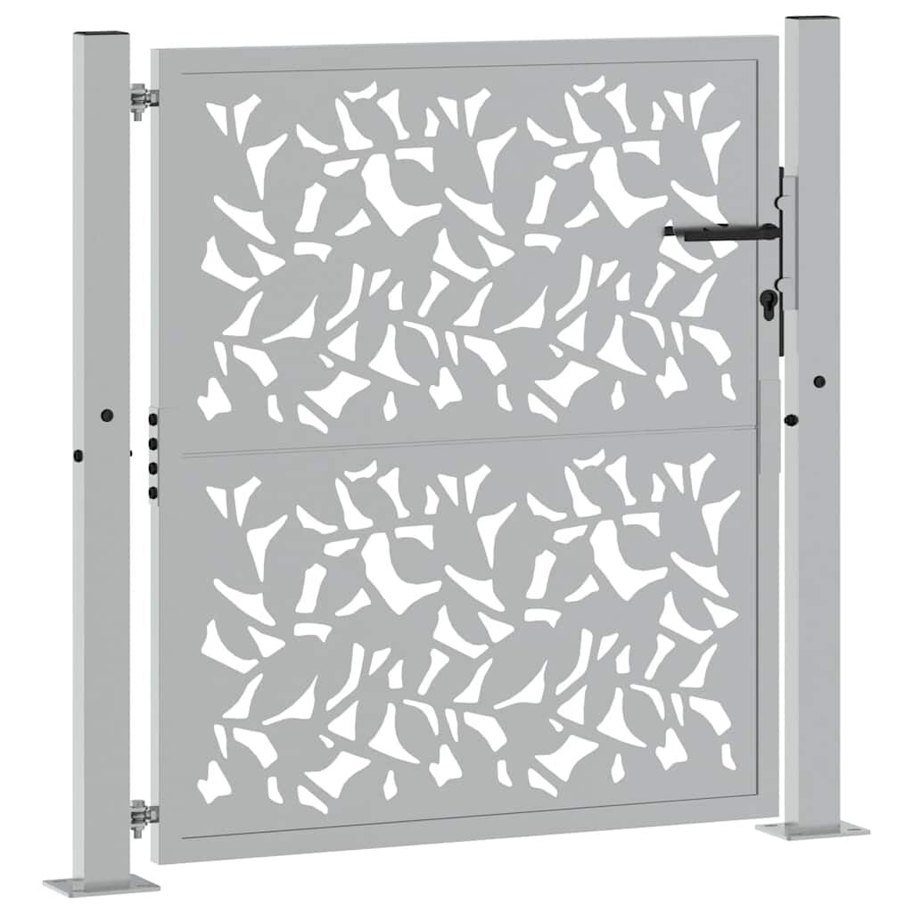vidaXL Πύλη κήπου 105x105 cm από χάλυβα με φύλλα καιρικές συνθήκες