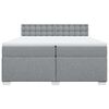 vidaXL Κρεβάτι Boxspring με Στρώμα Ανοιχτό Γκρι 200x200 εκ. Υφασμάτινο