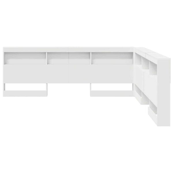 vidaXL Κεφαλάρι Αποθήκης με ράφι Λευκό 180 cm Επεξεργασμένο ξύλο