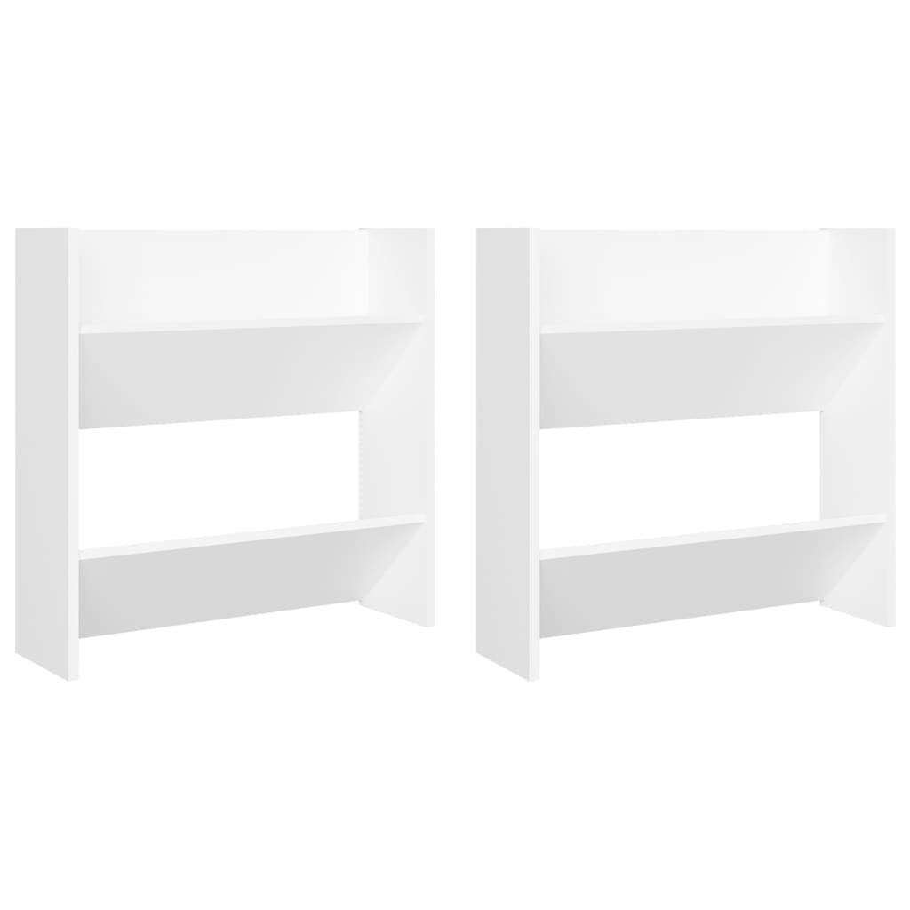 vidaXL Παπουτσοθήκες Τοίχου 2 τεμ. Λευκές 60x18x60 εκ. από Μοριοσανίδα