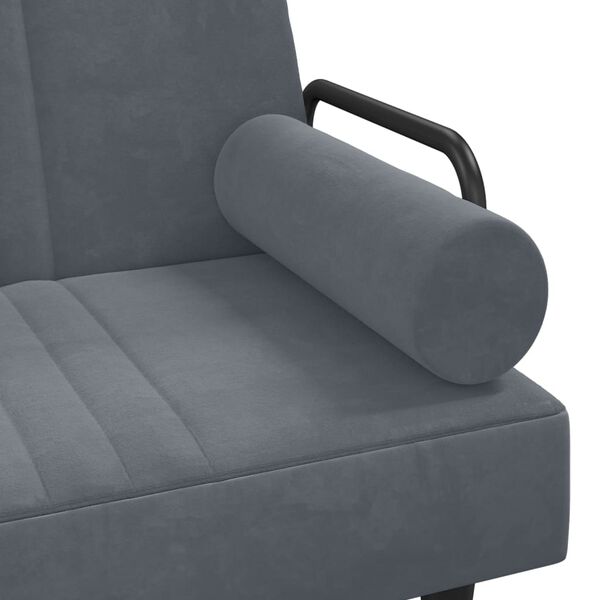 vidaXL Καναπές Κρεβάτι Γωνιακός Σκ. Γκρι 260 x 140 x 70 εκ. Βελούδινος