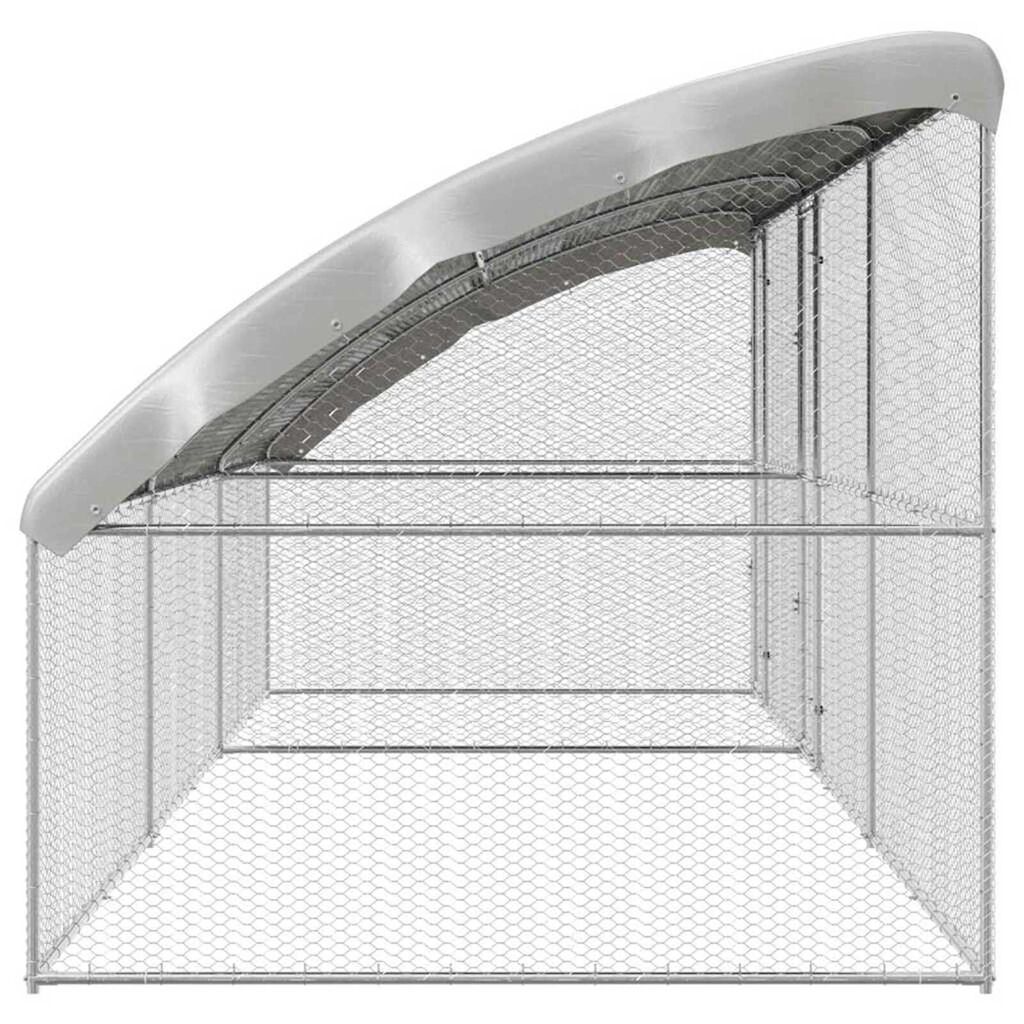 vidaXL Κλουβί για κότες Ασημί 600 x 200 x 198.5 εκ