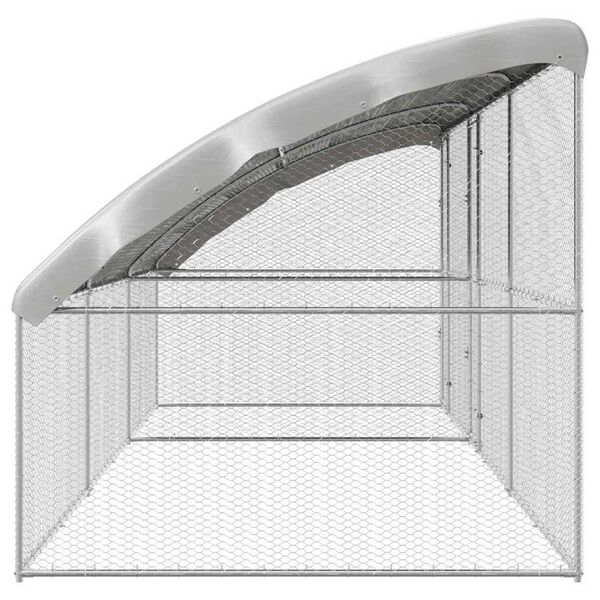 vidaXL Κλουβί για κότες Ασημί 600 x 200 x 198.5 εκ