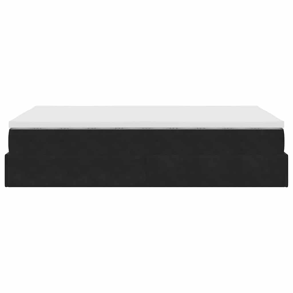vidaXL Οθωμανικό κρεβάτι με στρώμα Μαύρο 120x200cm Velvet