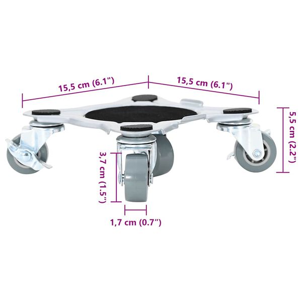 vidaXL Ρόλοι Επίπλων 4 τεμ. με Ανυψωτικό 15,5x15,5x5,5 εκ. Ατσάλι 1000 kg