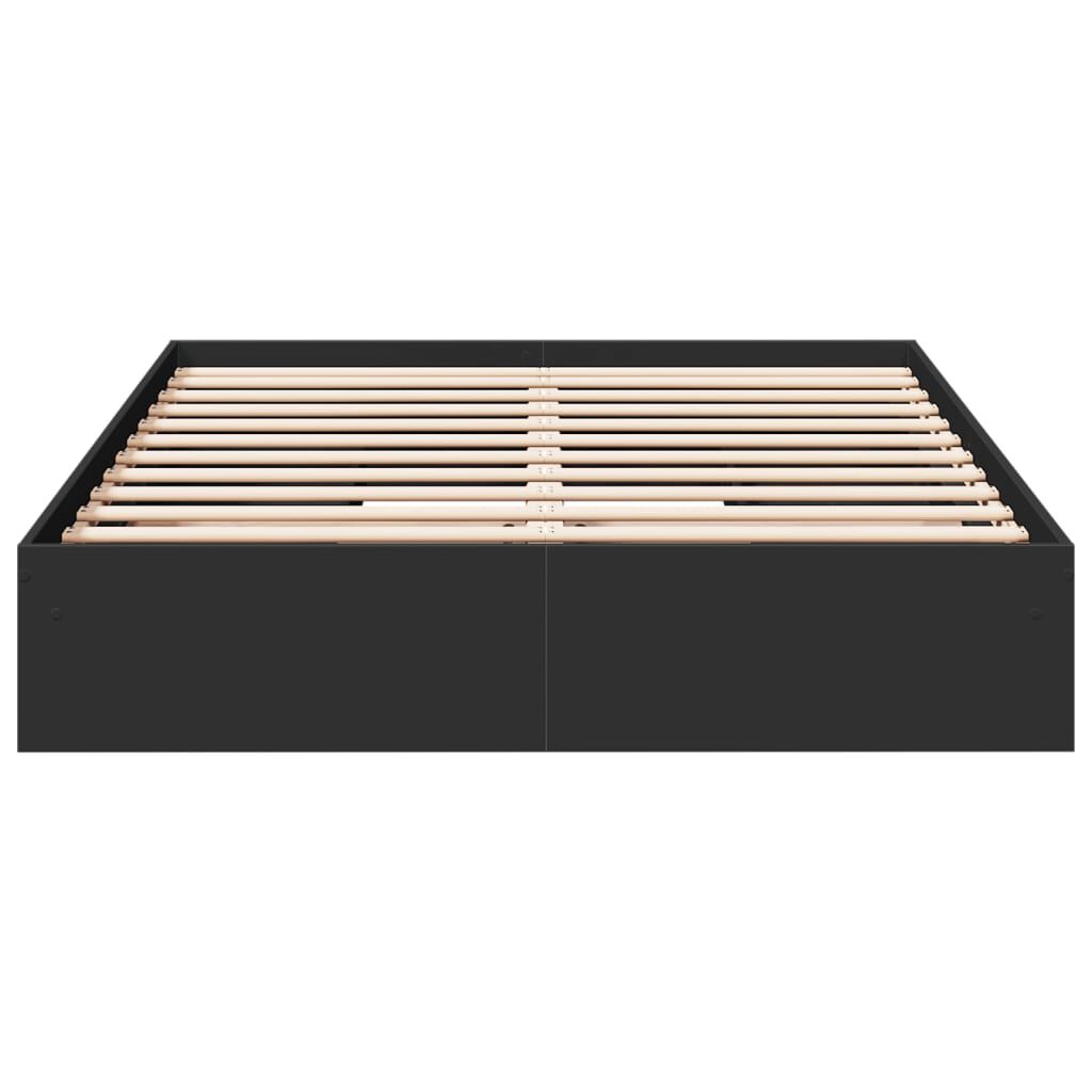 vidaXL Πλαίσιο Κρεβατιού με Συρτάρια Μαύρο 150 x 200 εκ. Επεξεργ. Ξύλο