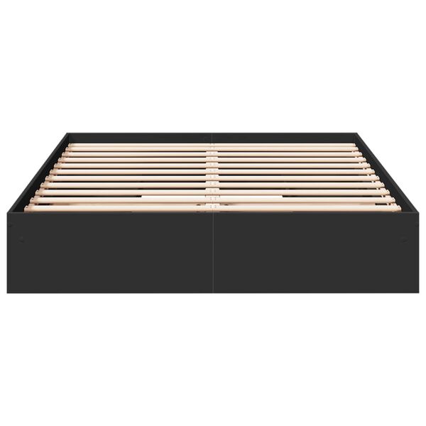 vidaXL Πλαίσιο Κρεβατιού με Συρτάρια Μαύρο 150 x 200 εκ. Επεξεργ. Ξύλο