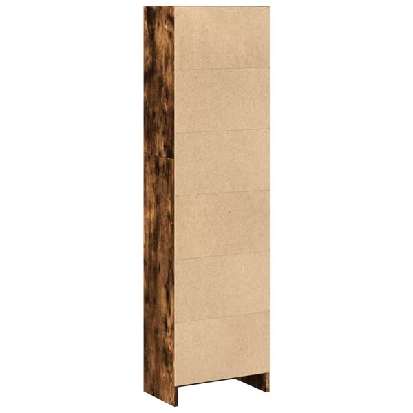 vidaXL Βιβλιοθήκη Καπνιστή Δρυς 40x24x143 εκ. από Επεξεργασμένο Ξύλο