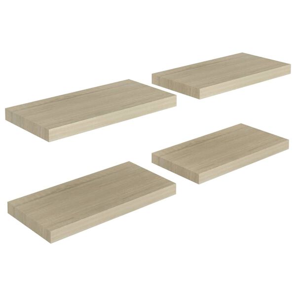 vidaXL Ράφια Τοίχου 4 τεμ. Χρώμα Δρυός 50x23x3,8 εκ. MDF