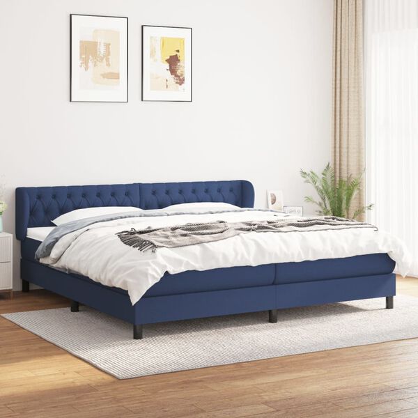 vidaXL &Kappa;&rho;&epsilon;&beta;ά&tau;&iota; Boxspring &mu;&epsilon; &Sigma;&tau;&rho;ώ&mu;&alpha; &Mu;&pi;&lambda;&epsilon; 200x200 &epsilon;&kappa;. &Upsilon;&phi;&alpha;&sigma;&mu;ά&tau;&iota;&nu;&omicron;