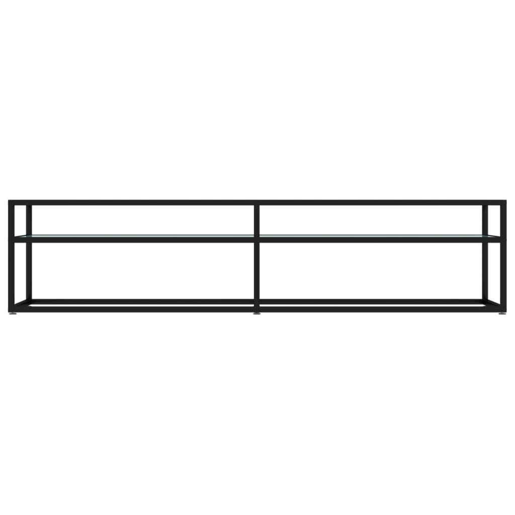 vidaXL Έπιπλο Τηλεόρασης Λευκό Όψη Μαρμάρου 180x40x40,5εκ Ψημένο Γυαλί