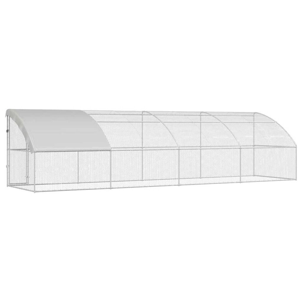 vidaXL Κλουβί για κότες Ασημί 800 x 200 x 198.5 εκ