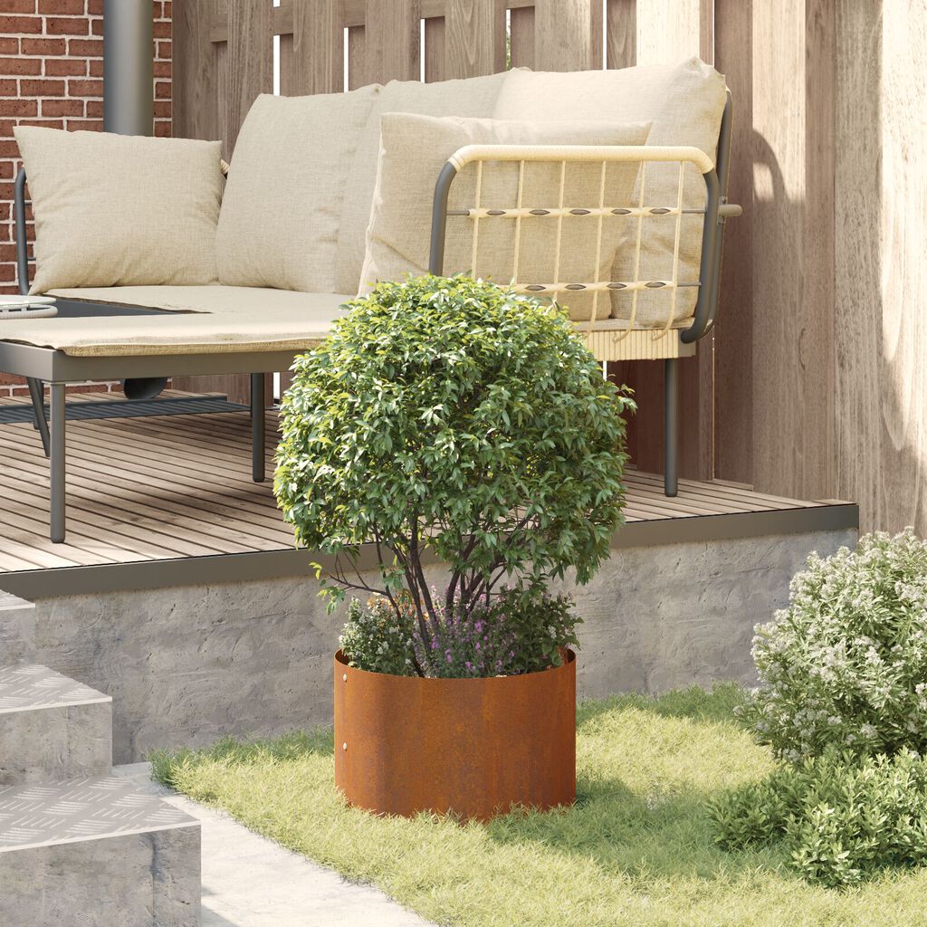 vidaXL Γλάστρα Corten Steel Corten Steel Μεσαία Ανθεκτική Κυλινδρική
