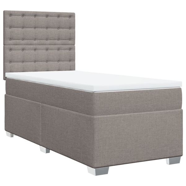 vidaXL &Kappa;&rho;&epsilon;&beta;ά&tau;&iota; Boxspring &mu;&epsilon; &Sigma;&tau;&rho;ώ&mu;&alpha; Taupe 90x200 &epsilon;&kappa;. &Upsilon;&phi;&alpha;&sigma;&mu;ά&tau;&iota;&nu;&omicron;