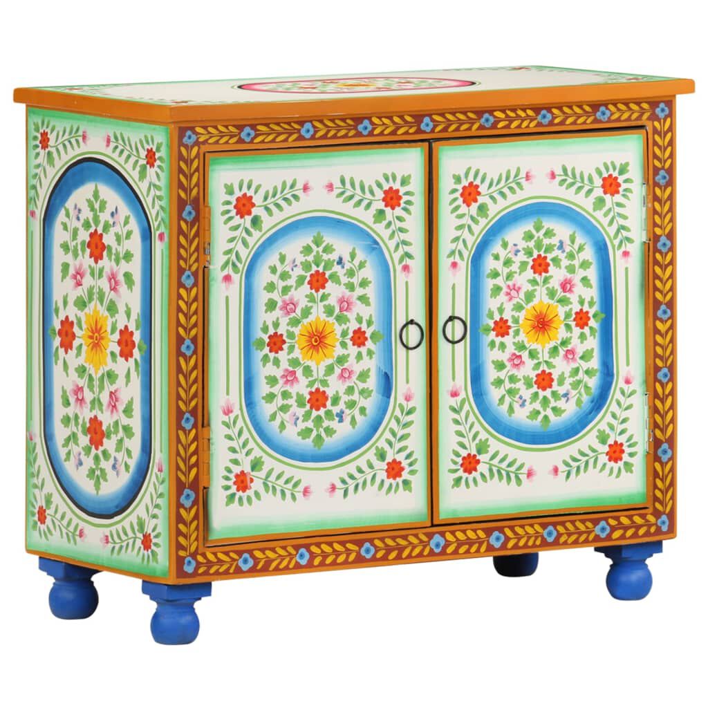 vidaXL Ντουλάπι με Χειροπ. Λεπτομέρειες 70x35x60 εκ. Μασίφ Ξύλο Μάνγκο