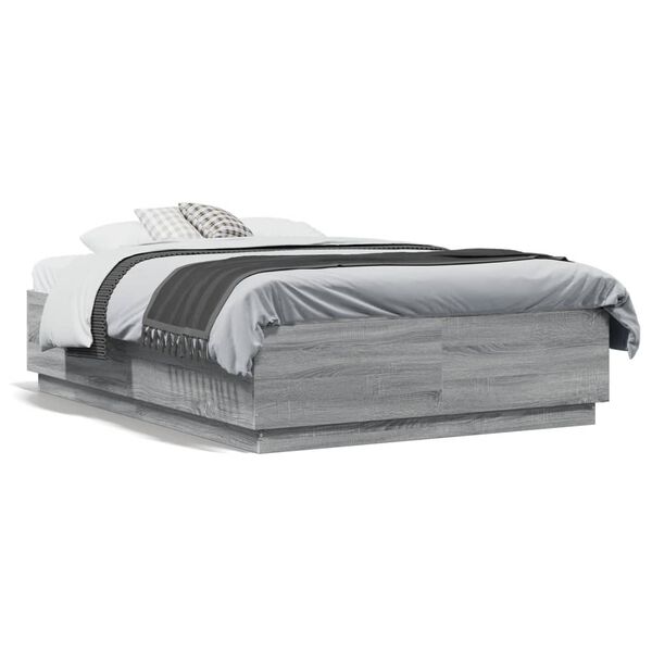 vidaXL Πλαίσιο Κρεβατιού Γκρι Sonoma 120 x 190 εκ. Επεξεργασμένο Ξύλο