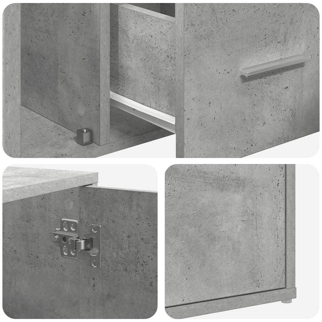 vidaXL Ντουλάπι Γωνιακό Γκρι Σκυροδέματος 160x40x45εκ. Επεξ. Ξύλο