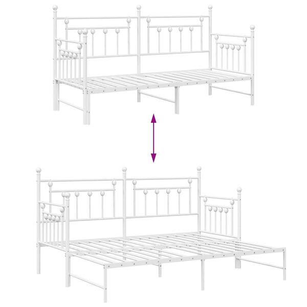 Κρεβάτι Daybed vidaXL 75x190 cm από Ατσάλι σε Λευκό