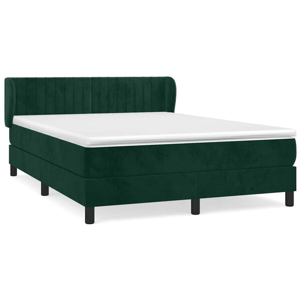 vidaXL &Kappa;&rho;&epsilon;&beta;ά&tau;&iota; Boxspring &mu;&epsilon; &Sigma;&tau;&rho;ώ&mu;&alpha; &Sigma;&kappa;&omicron;ύ&rho;&omicron; &Pi;&rho;ά&sigma;&iota;&nu;&omicron; 140x190&epsilon;&kappa;. &Beta;&epsilon;&lambda;&omicron;ύ&delta;&iota;&nu;&omicron;