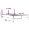 vidaXL Πλαίσιο Κρεβατιού Γκρι Sonoma 120x200 εκ. Επεξ. Ξύλο & Μέταλλο