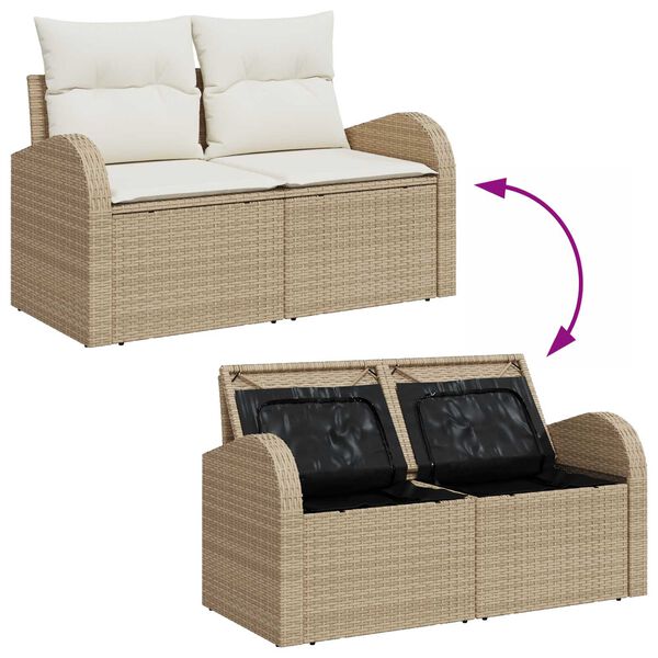 vidaXL Σετ Καναπέ Κήπου 8 pcs Μπεζ και λευκό