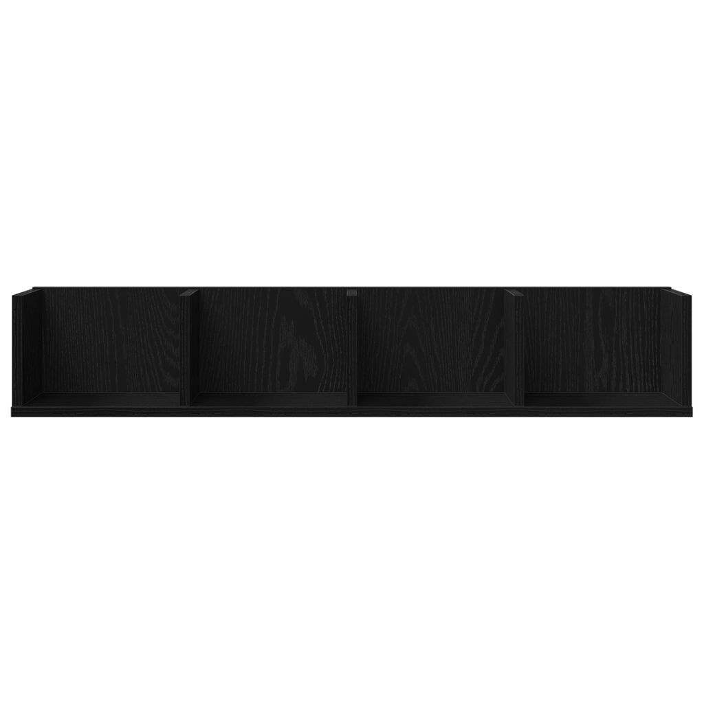 vidaXL Ράφι Τοίχου CD Μαύρος Δρυς 100x18x18 εκ Επεξεργασμένο Ξύλο