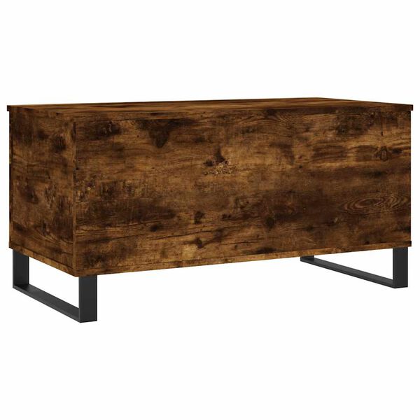 vidaXL Τραπεζάκι Σαλονιού Καπνιστή Δρυς 90x44,5x45 εκ. Επεξ. Ξύλο