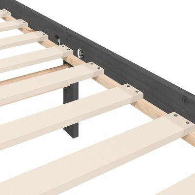 vidaXL Πλαίσιο Κρεβατιού με Κεφαλάρι Γκρι 100x200 εκ Μασίφ Ξύλο