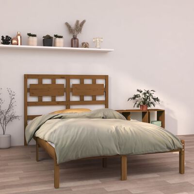 vidaXL Πλαίσιο Κρεβατιού Καφέ Μελί 140 x 200 εκ. από Μασίφ Ξύλο