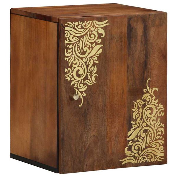 vidaXL Ντουλάπι Μπάνιου Καφέ 38 x 33.5 x 48 εκ. Μασίφ ξύλο μάνγκο