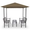 vidaXL Κιόσκι Κήπου Τραπέζι & Παγκάκια Taupe 2,5x1,5x2,4μ. 180 γρ./μ²