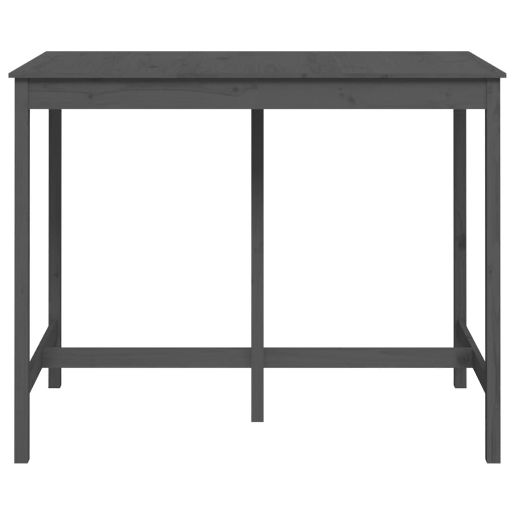 vidaXL Τραπέζι Μπαρ γκρί 140 x 80 x 110 εκ. από Μασίφ Ξύλο Πεύκου