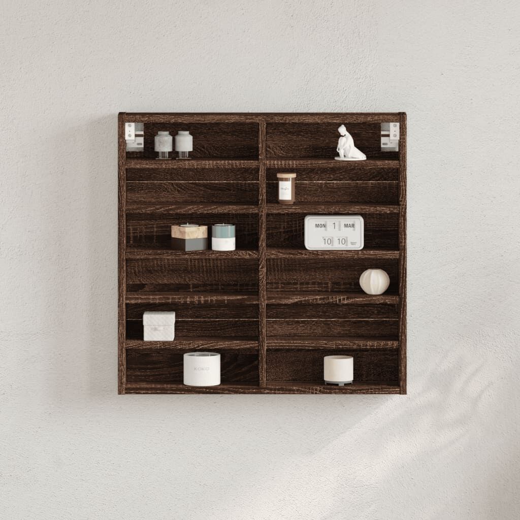 vidaXL Βιτρίνα Καφέ Δρυς 60x8,5x58 εκ. από Επεξεργασμένο Ξύλο